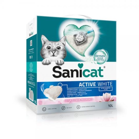 SANICAT Active White Lotos posip za mačke 10l 